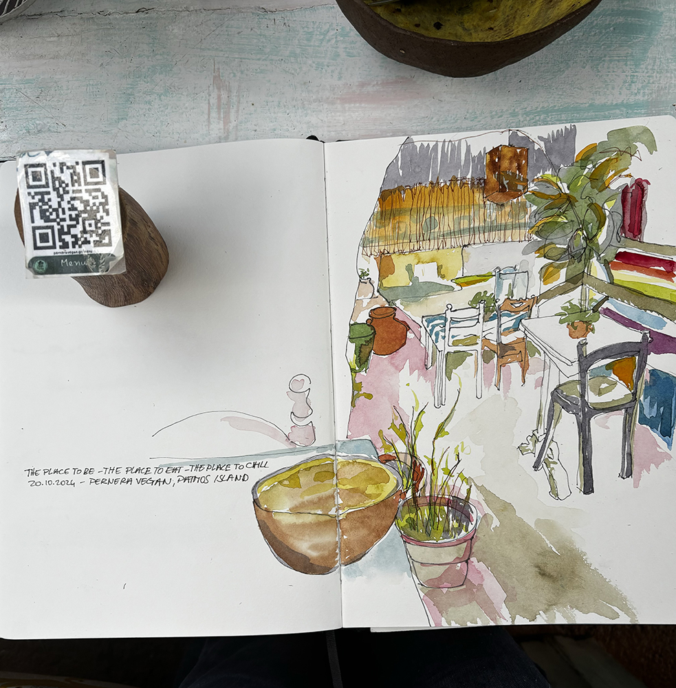 The place to be - the place to eat - the place to chill, Pernera Vegan Quaint view of a vegan restaurant in Patmos