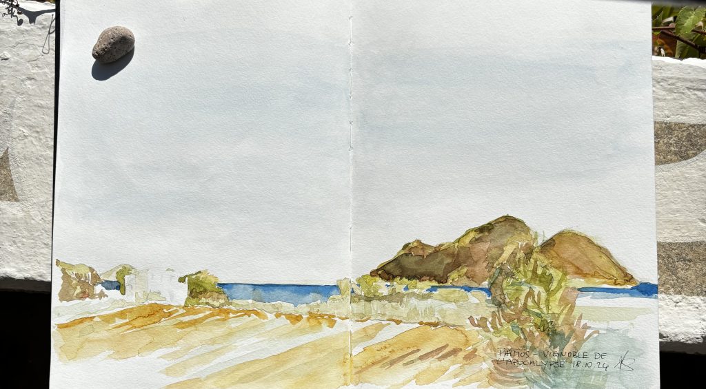 Patmos, Vignoble de l'Apocalypse The slow food vineyards of the monastery of Patmos, with sea and island